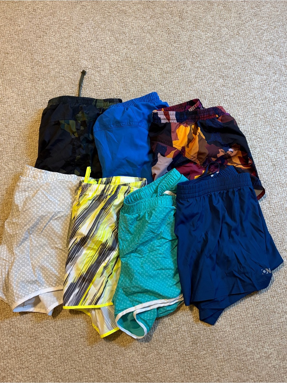 Lot of 7 Women’s  Running Shorts - Mixed Colors